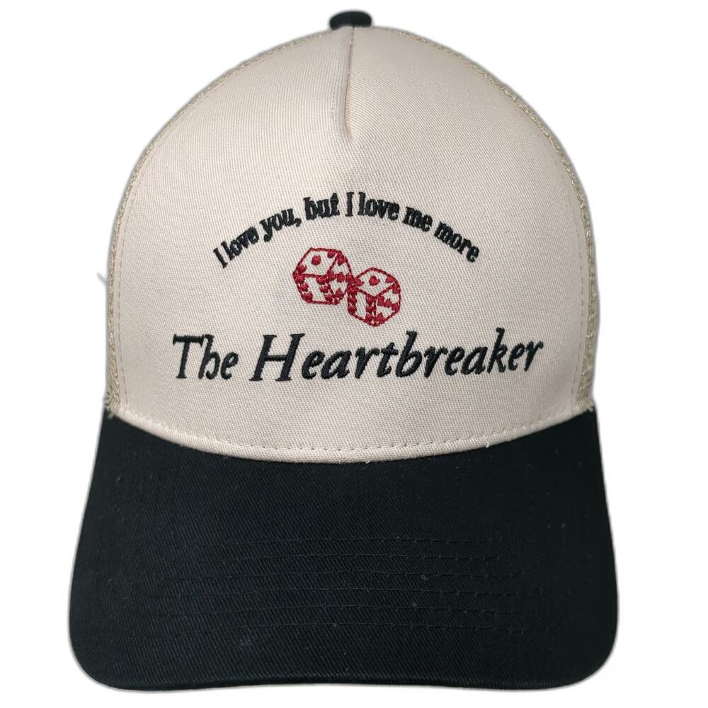 Almere Trucker Hat Beige One Size The Heartbreaker Dice Graphic Snapback Mesh